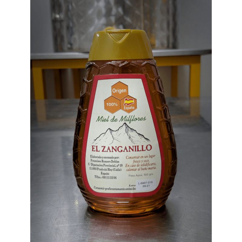 Comprar El Zanganillo miel milflores 500 gr con dosificador en Ronda Gourmet